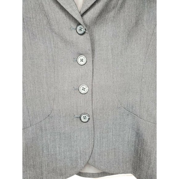 Doc & Amelia By Cintas Women Charcoal Gray 2 Regular Suit Blazer W/ Extra Button - Picture 3 of 12